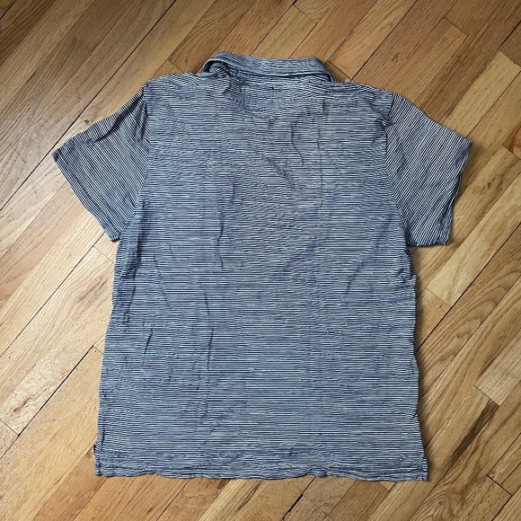 J.Crew Men’s Sz XL “Indigo” Line Navy Striped Polo Shirt - Picture 4 of 4